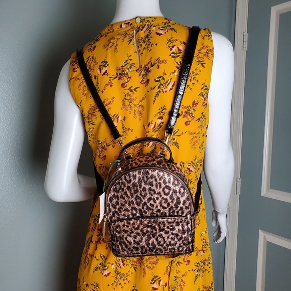 kate spade amelia metallic leopard mini backpack - Picture 3 of 7